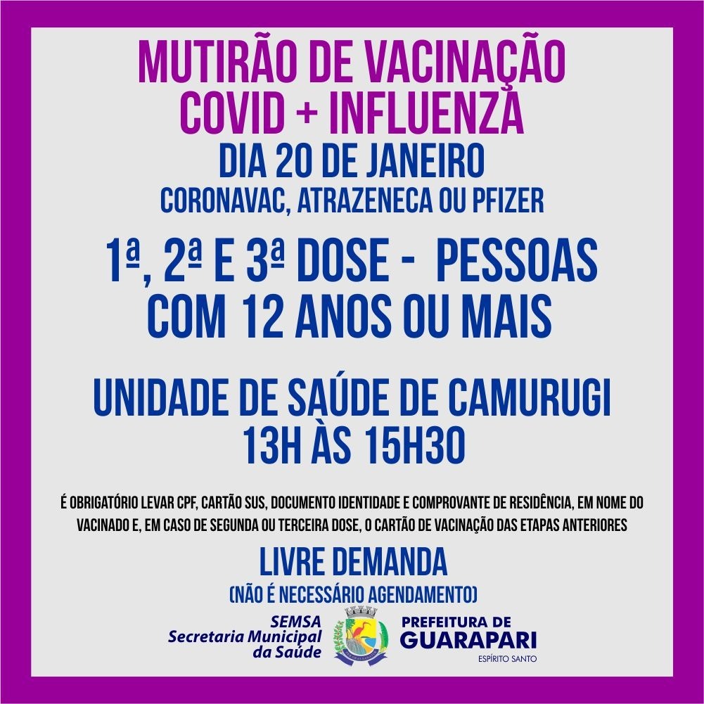 Covid-19: Agendamento de vacina para crianças de 11 anos nesta quinta (20) em Guarapari