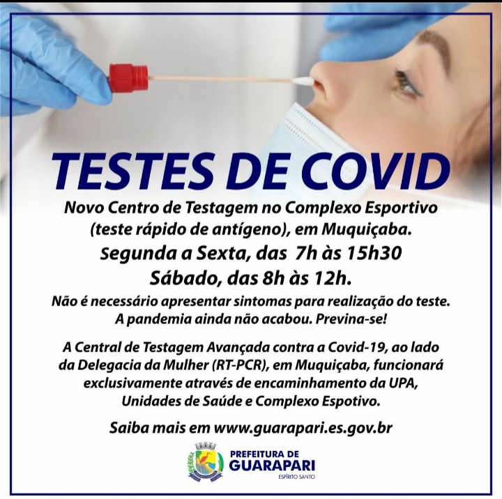 testes covid 19 passam a serem realizados em muquicaba 2022 12