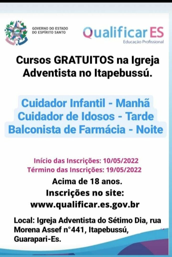 ES oferta vagas em cursos presenciais gratuitos de qualificação profissional em Guarapari