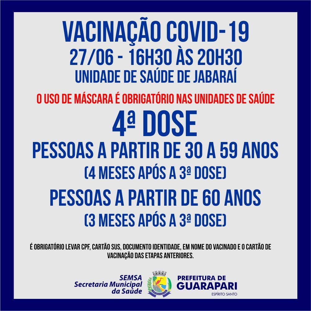 Guarapari realiza nova ação de vacinação contra a Covid-19 nesta segunda (27)
