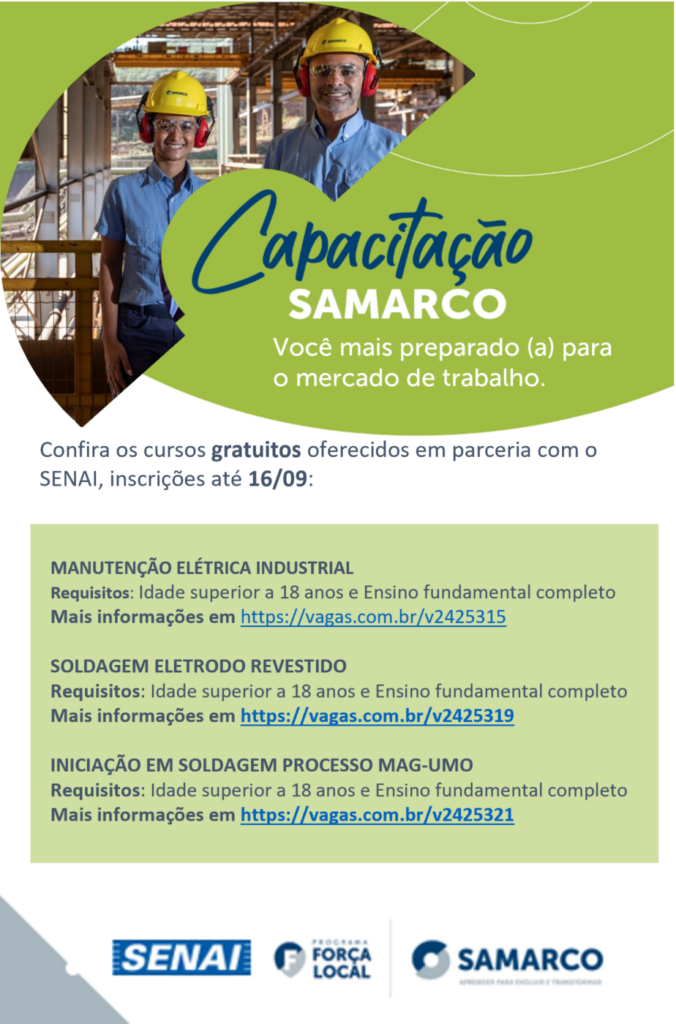 Samarco oferece qualificação profissional para moradores de Anchieta, Guarapari e Piúma