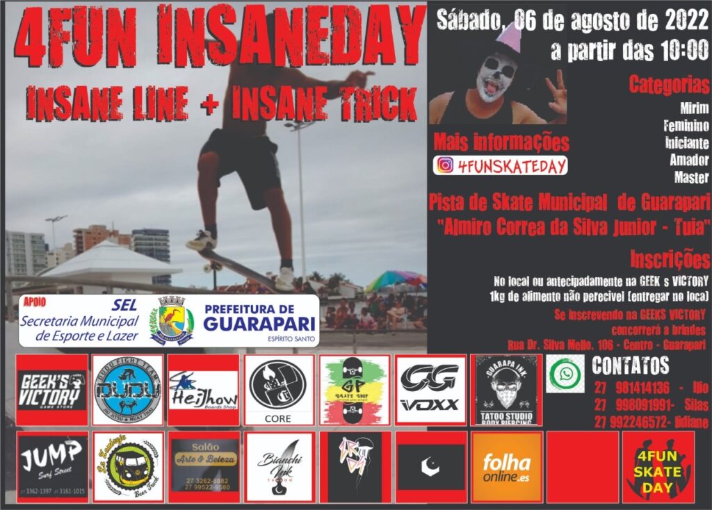 4funskate day 3 - Guarapari: competição de skate movimenta Prainha de Muquiçaba no sábado (06)