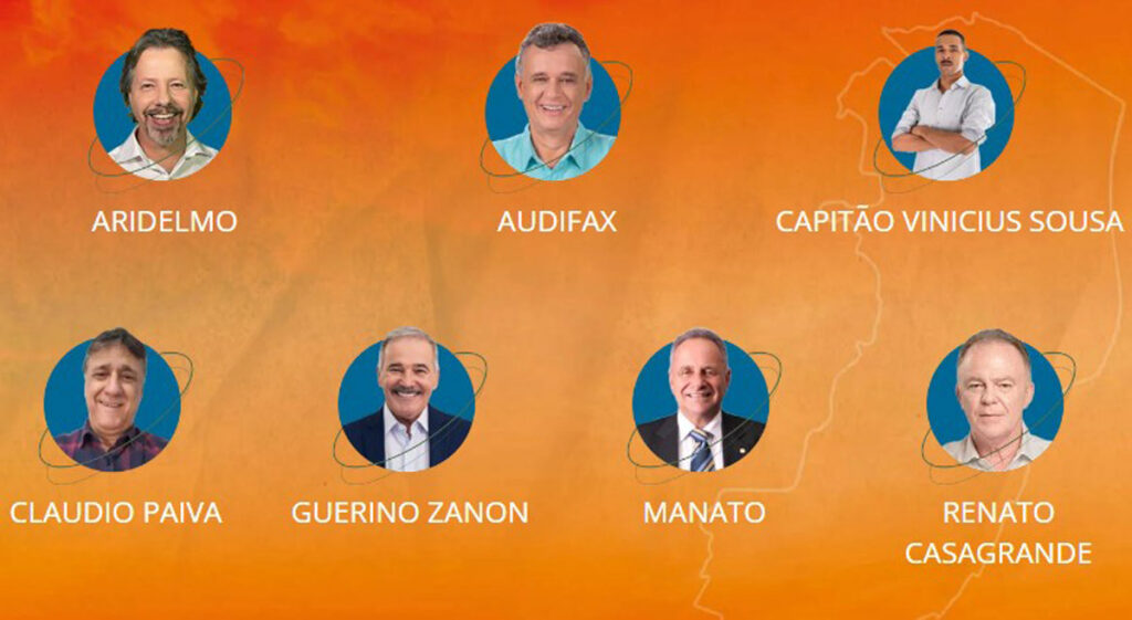 Casagrande lidera nova pesquisa para o governo do ES; Manato, Audifax e Guerino vêm em seguida