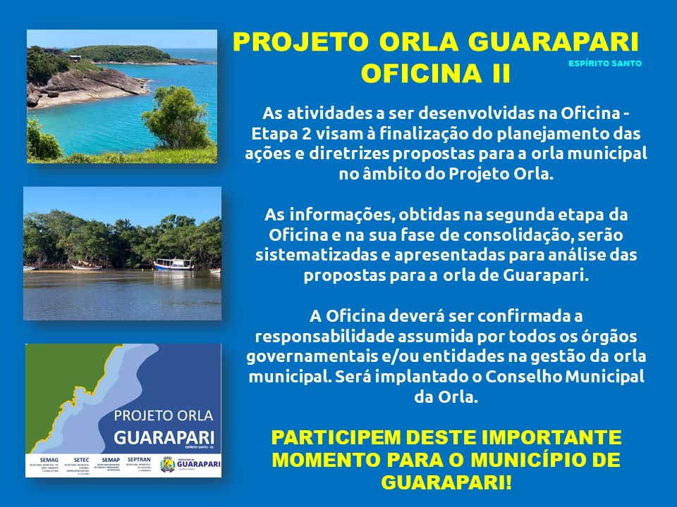 Prefeitura de Guarapari dá início à segunda oficina participativa do Projeto Orla