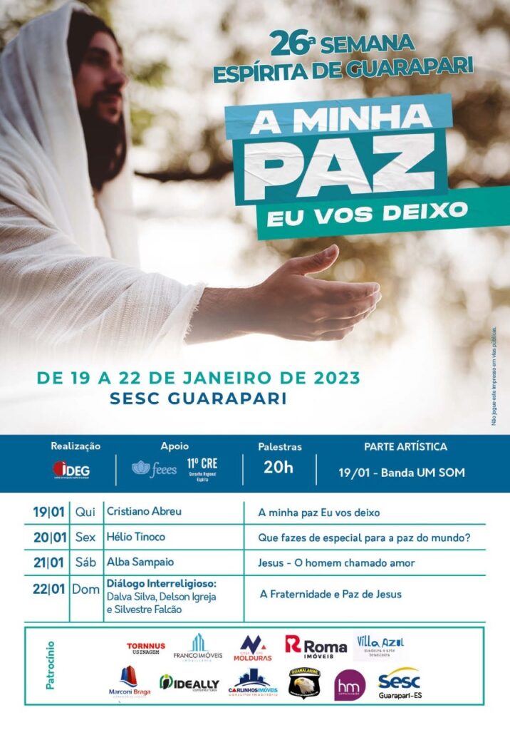 26ª Semana Espírita terá palestras e encontro interreligioso em Guarapari