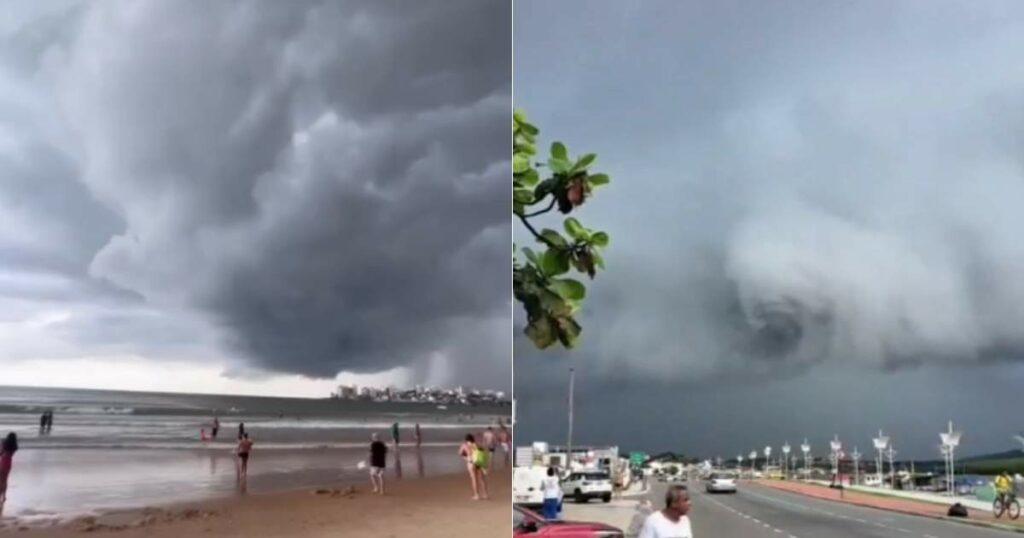 Fenômeno no céu de Guarapari assusta população e provoca muita chuva no município