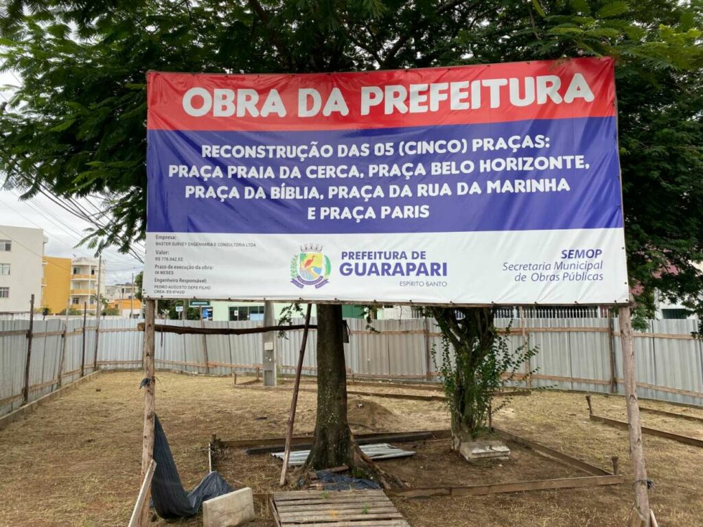 Reconstrução de praças em Guarapari deve ser entregue em breve, informou a prefeitura