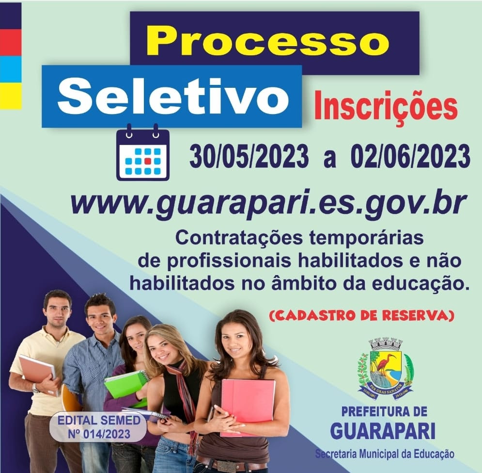 Prefeitura abre processo seletivo para área da educação em Guarapari