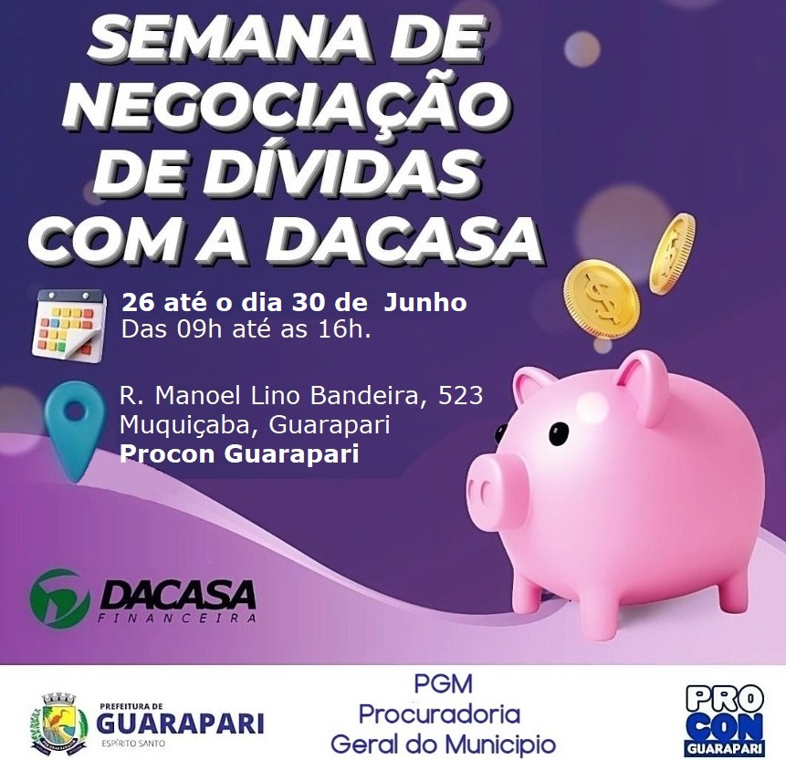 Procon Guarapari inicia Semana de Negociação de Dívidas; saiba como participar