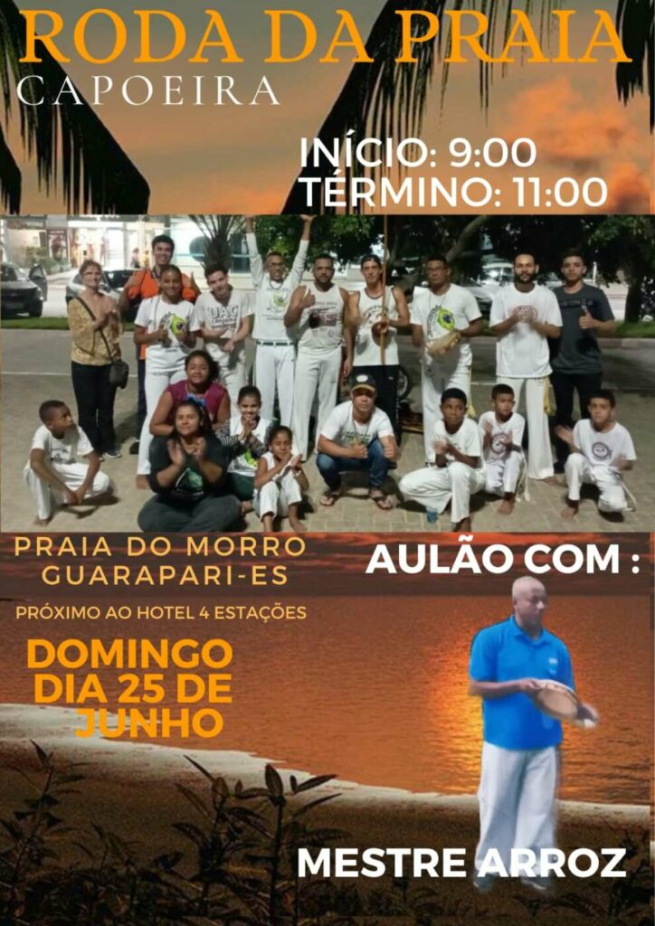 Guarapari: Praia do Morro recebe roda de capoeira neste domingo (25)