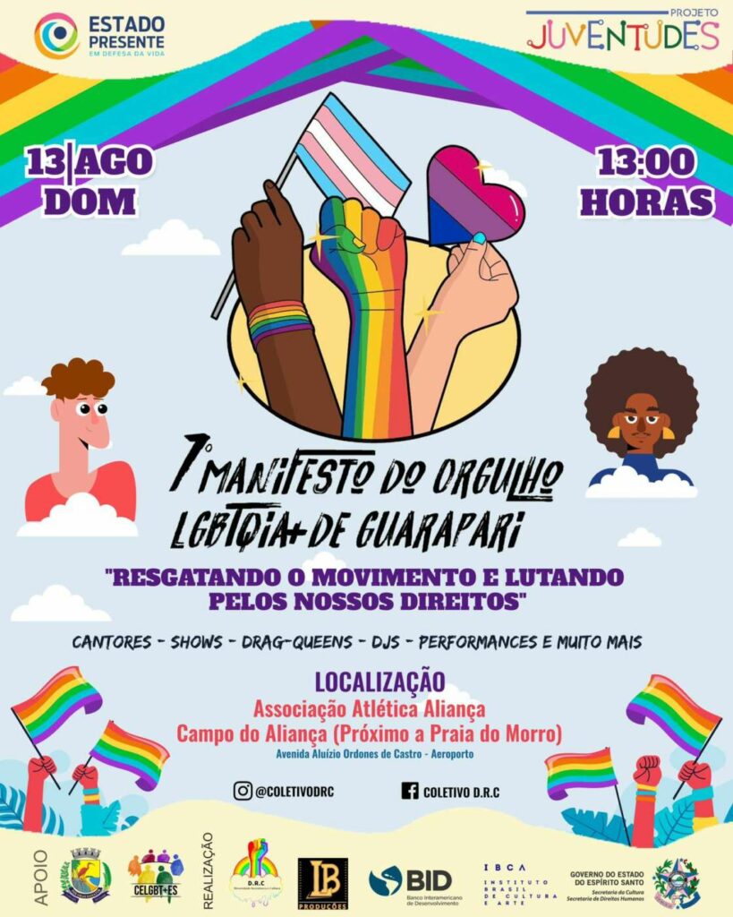 7º Manifesto LGBTQIA+ acontece neste domingo (13) em Guarapari
