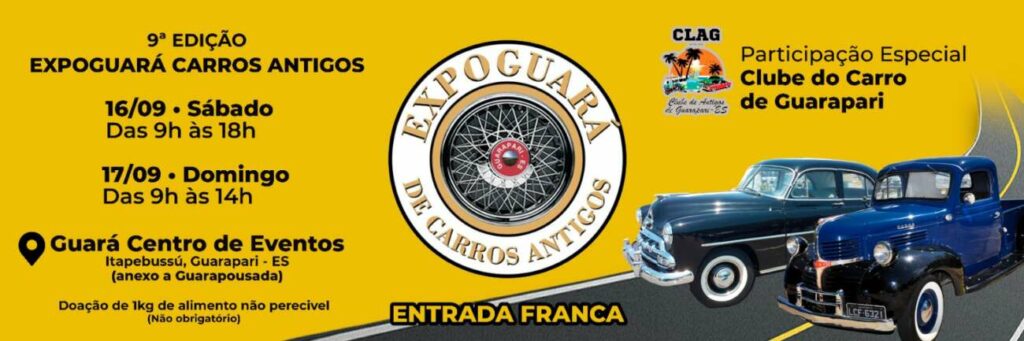 ExpoGuará: exposição de carros antigos retorna a Guarapari