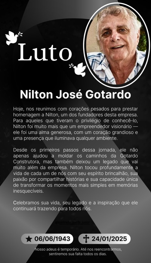 Falecimento nilton Gotardo