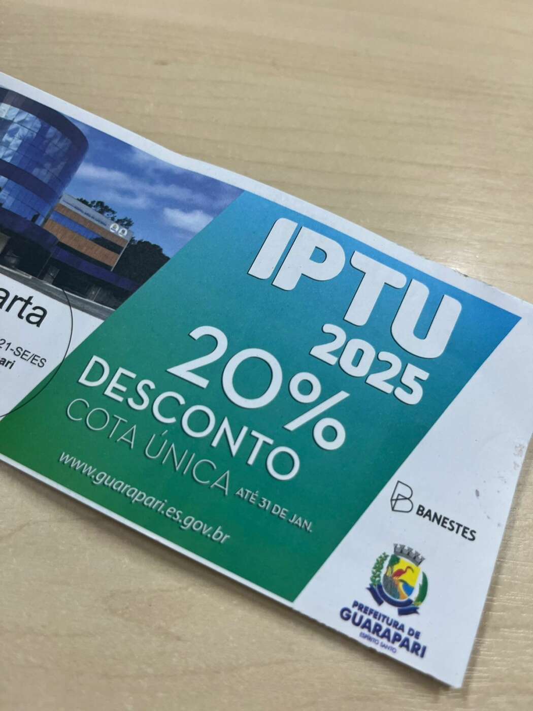 IPTU 2025 em Guarapari: descontos de até 20% para pagamento antecipado