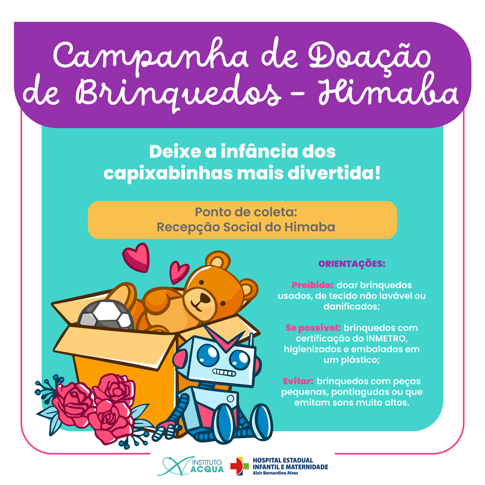 Hospital em Vila Velha promove campanha de arrecadação de brinquedos para o Dia das Crianças 2 imagem divulgacao