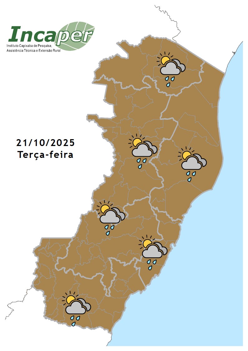 Semana segue instável e chuvosa em Guarapari; confira a previsão do tempo 2 icones