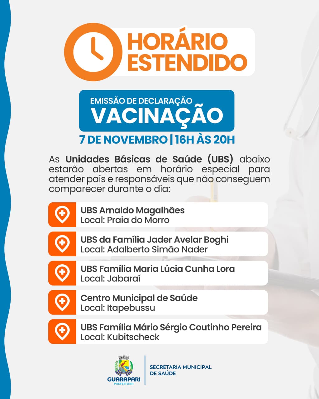 Unidades de Saúde de Guarapari terão horário estendido para emitir Declaração de Vacinação nesta sexta (7) 2 WhatsApp Image 2025 11 06 at 16.37.48