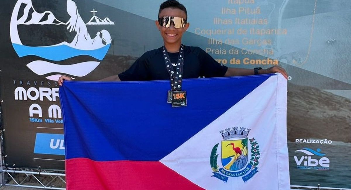Aos 12 anos, triatleta de Guarapari completa ultramaratona aquática