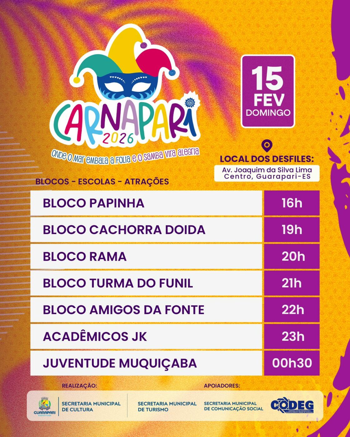 Carnapari 2026: programação diversa toma conta da folia em Guarapari 3 WhatsApp Image 2026 02 04 at 18.49.35