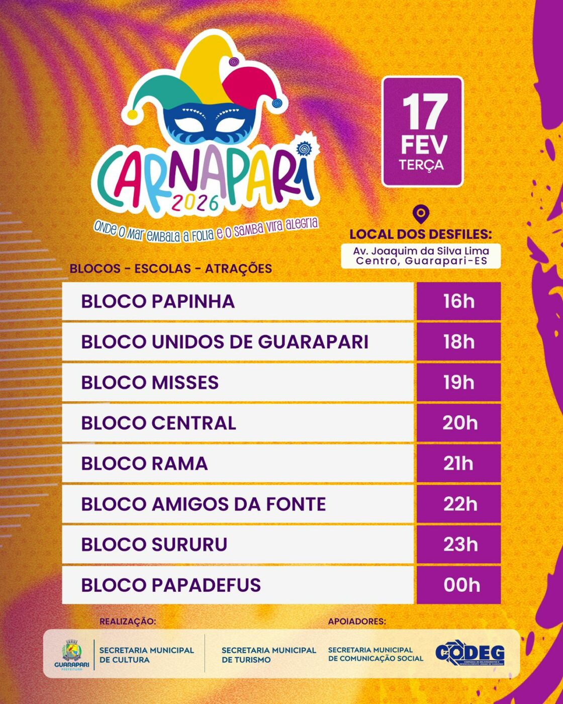 Carnapari 2026: programação diversa toma conta da folia em Guarapari 5 WhatsApp Image 2026 02 04 at 18.49.36