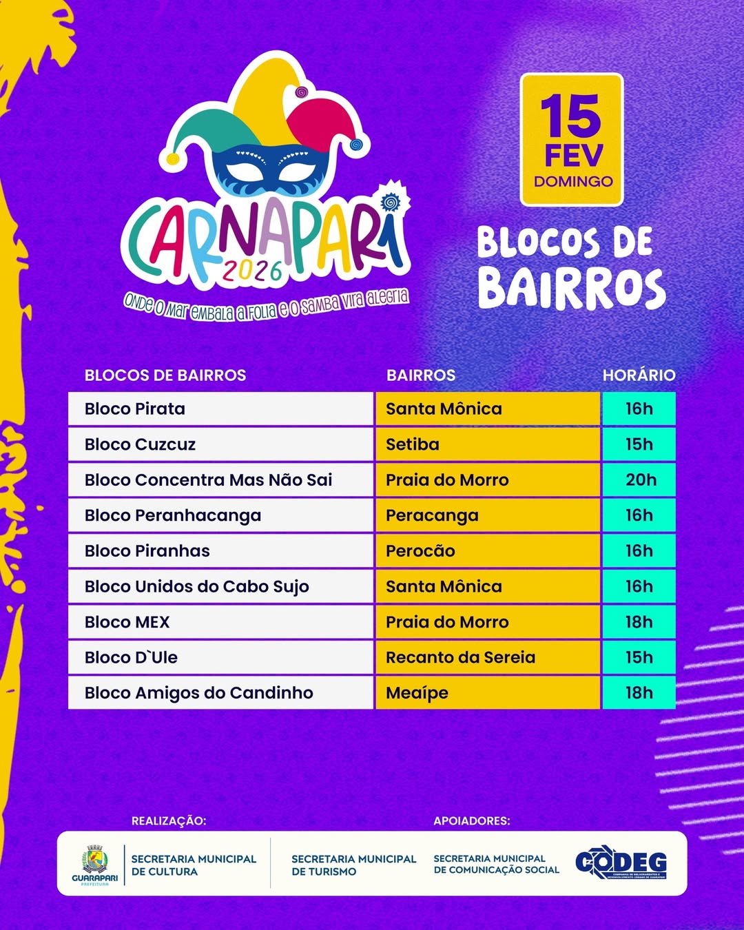 Confira agenda completa do Carnapari 2026; "Encontro dos Idosos" abre a folia 11 carnapari 2026 6