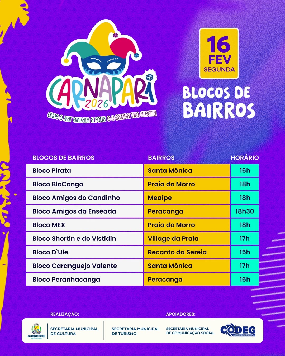 Confira agenda completa do Carnapari 2026; "Encontro dos Idosos" abre a folia 12 carnapari 2026 7