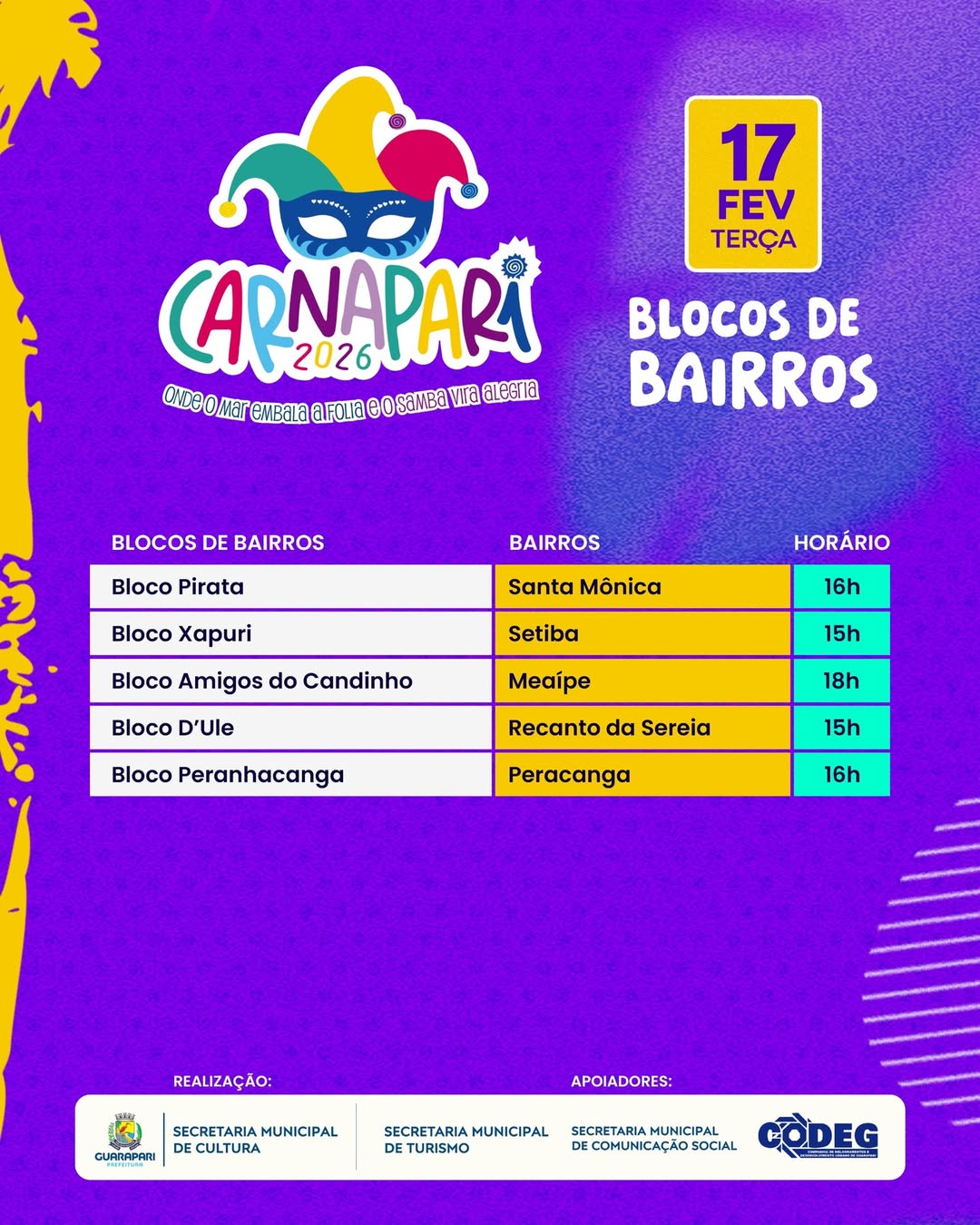 Confira agenda completa do Carnapari 2026; "Encontro dos Idosos" abre a folia 13 carnapari 2026 8