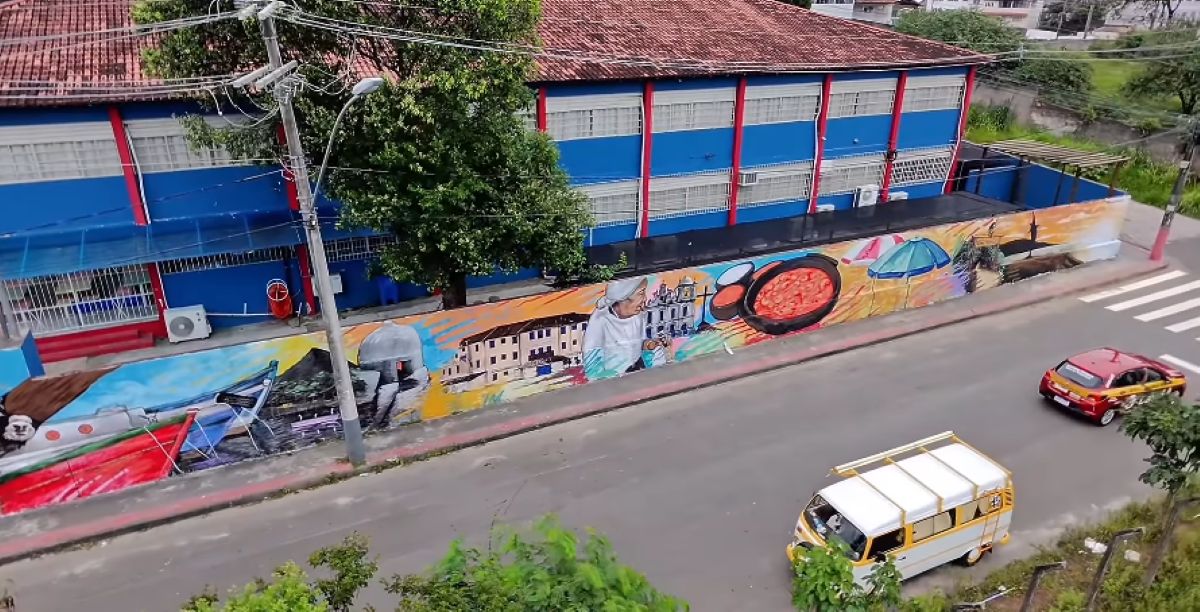 Mural artístico em escola estadual resgata a identidade de Guarapari 2 mural angelica