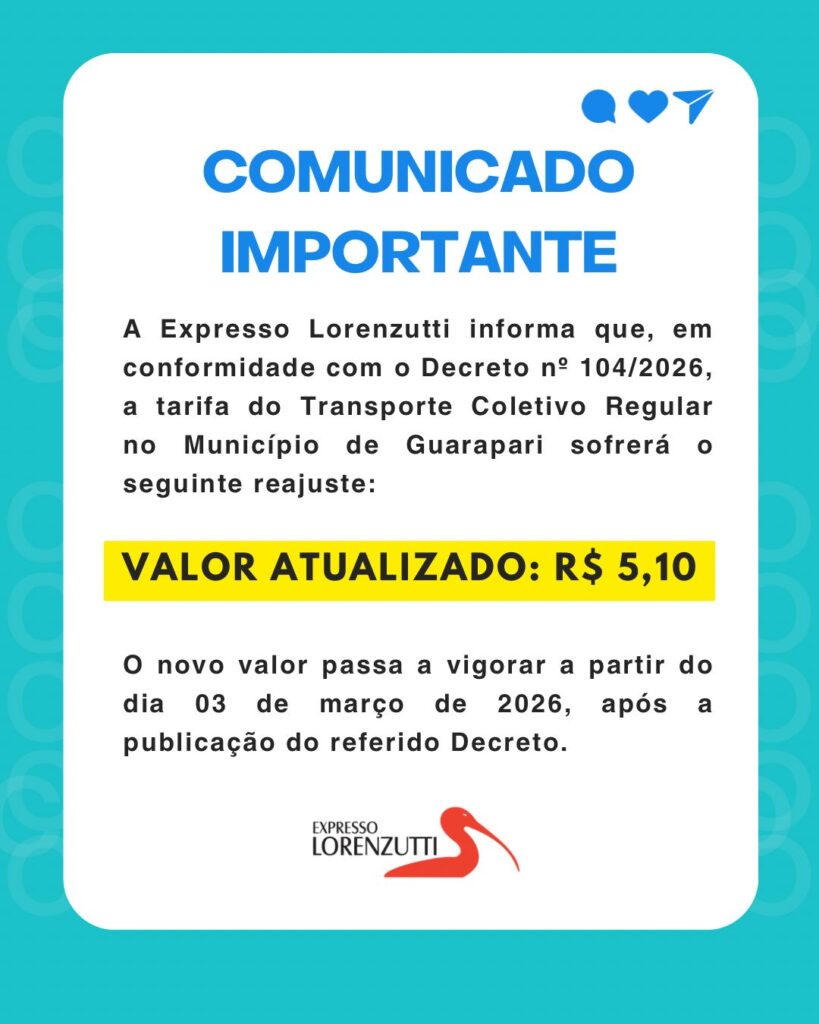Passagem de ônibus em Guarapari mais cara a partir de amanhã (3); novo valor é de R$ 5,10 1 WhatsApp Image 2026 02 28 at 10.20.15 819x1024 1