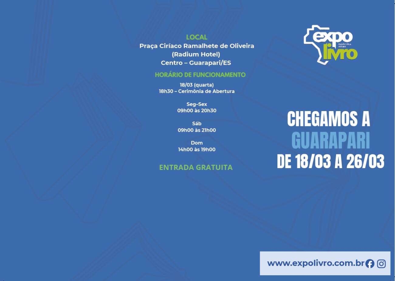 EXPOLIVRO movimenta Guarapari com programação gratuita até o dia 26 de março 1 WhatsApp Image 2026 03 18 at 17.13.31 1