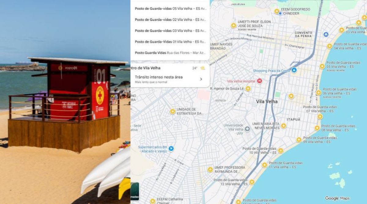 Vai à praia? Agora é possível encontrar os postos de guarda-vidas pelo Maps 1 maps vila velha