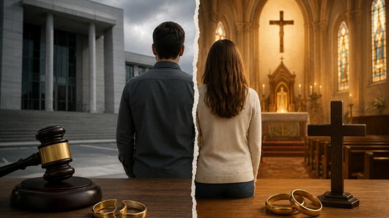Separado na lei, mas ainda casado? Entenda a diferença entre divórcio civil e nulidade matrimonial na Igreja Católica