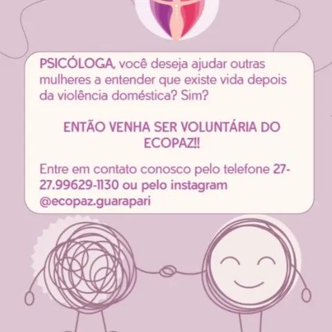 EcoPaz abre chamada para psicólogas voluntárias em Guarapari 2 photo