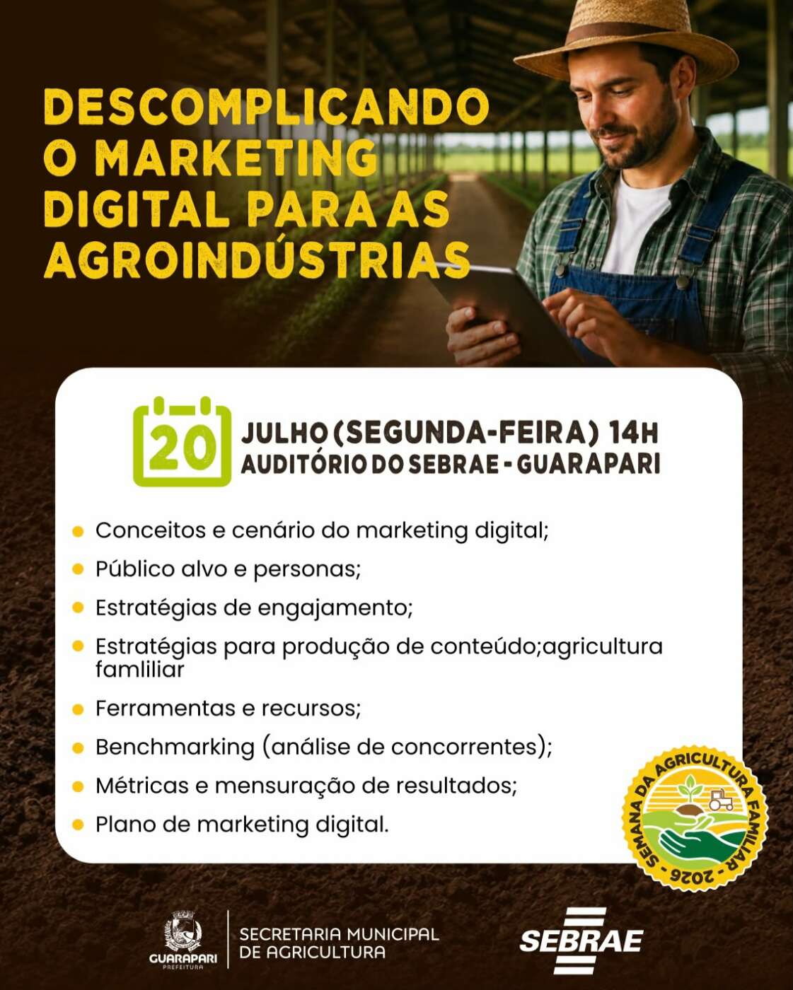Semana da Agricultura Familiar terá capacitações e novidade 2 semana agricultura 2