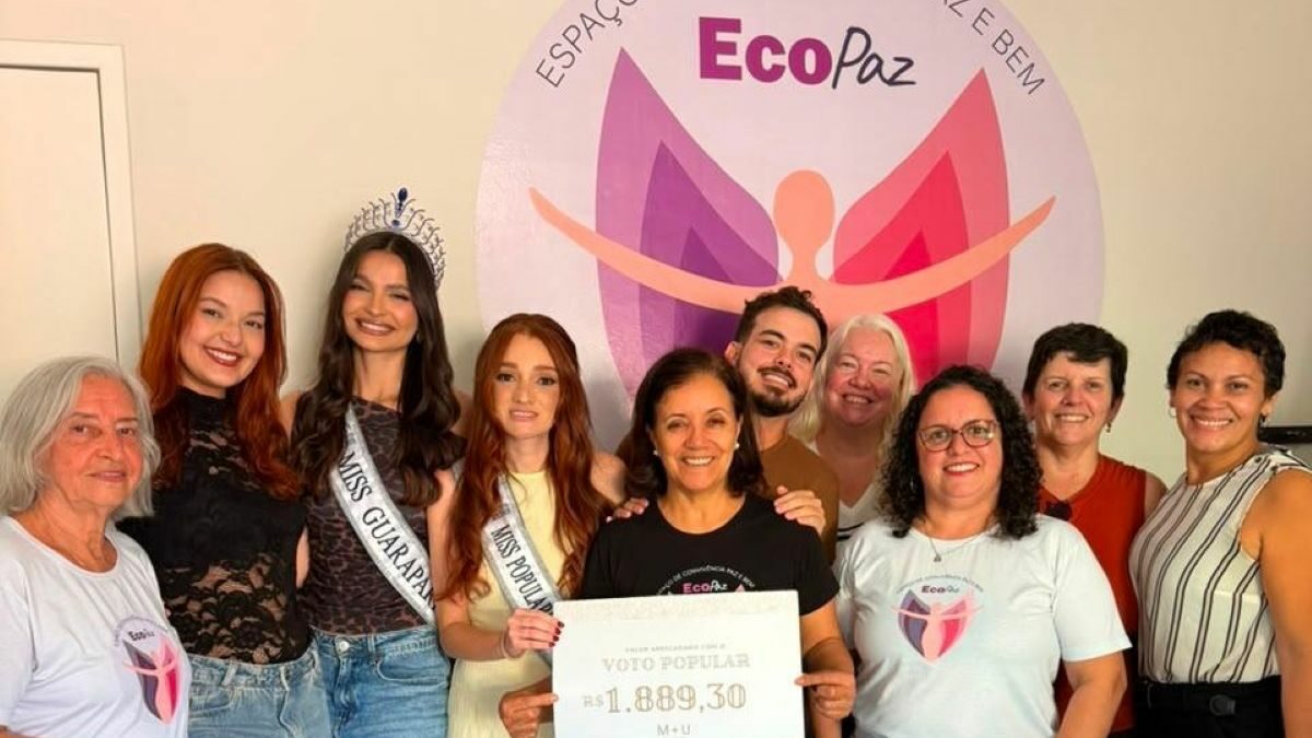 Ecopaz recebe R$ 1,8 mil arrecadados pelo Miss Universo Guarapari 2026