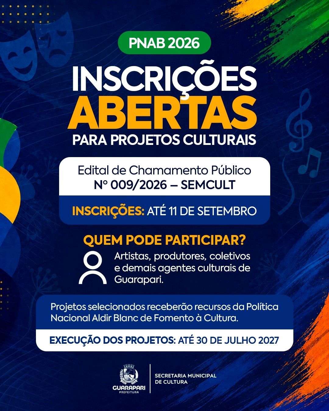 Edital abre oportunidade para projetos culturais em Guarapari 2 WhatsApp Image 2026 08 28 at 11.35.20