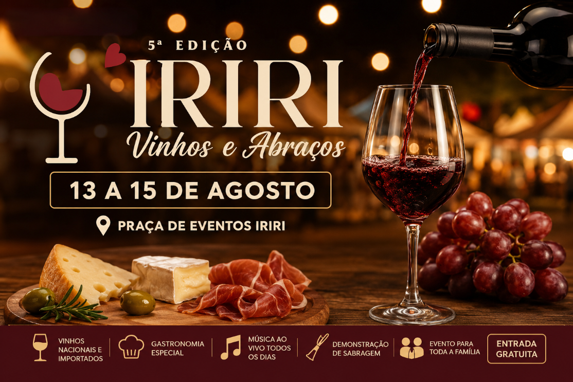 Anchieta: 5ª edição do "Vinhos e Abraços" começa hoje (13) em Iriri 2 iriri vinhos e abracos pma