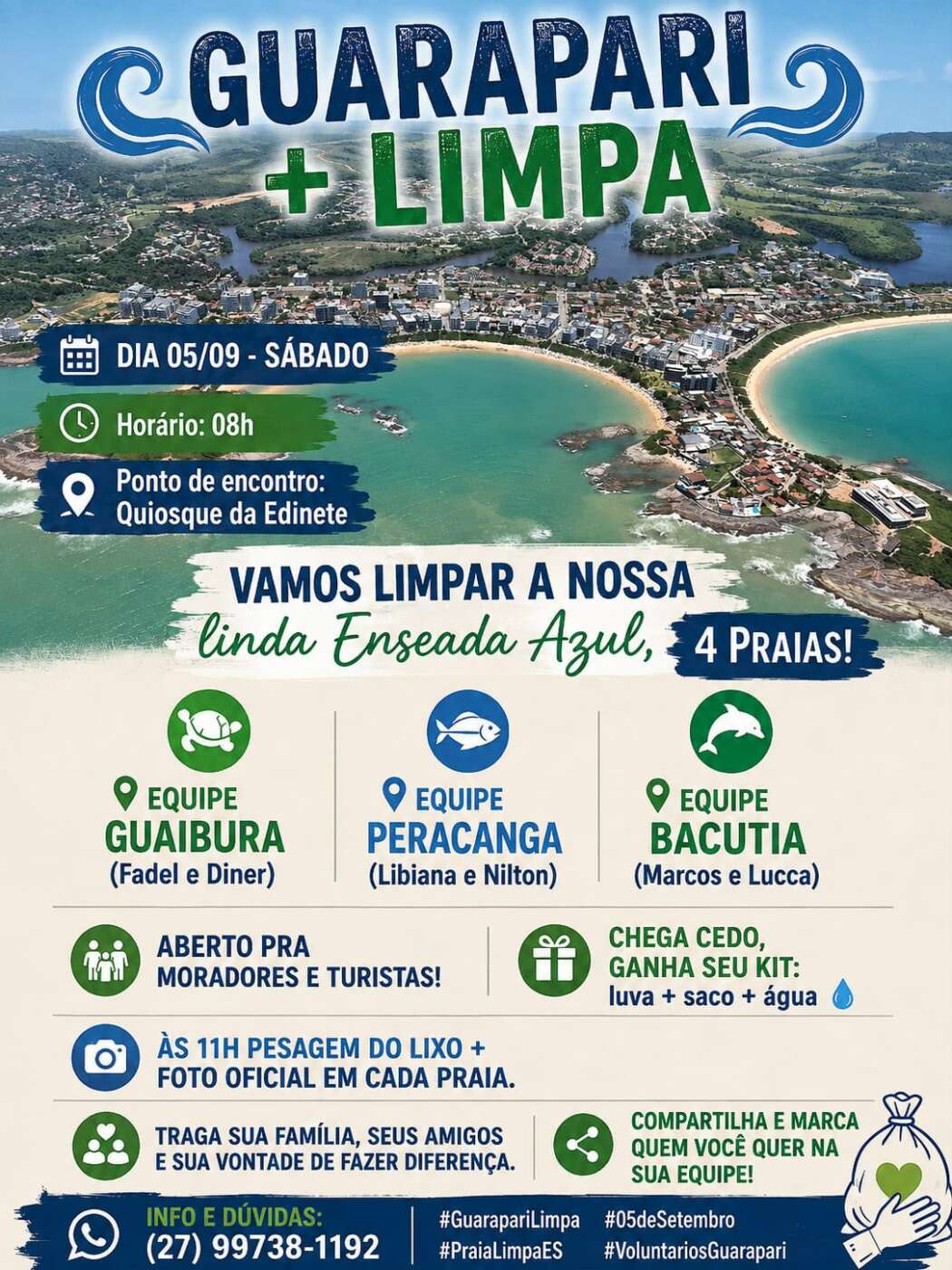 Guarapari: Enseada Azul recebe mutirão de limpeza das praias 6 mutirao limpeza enseada