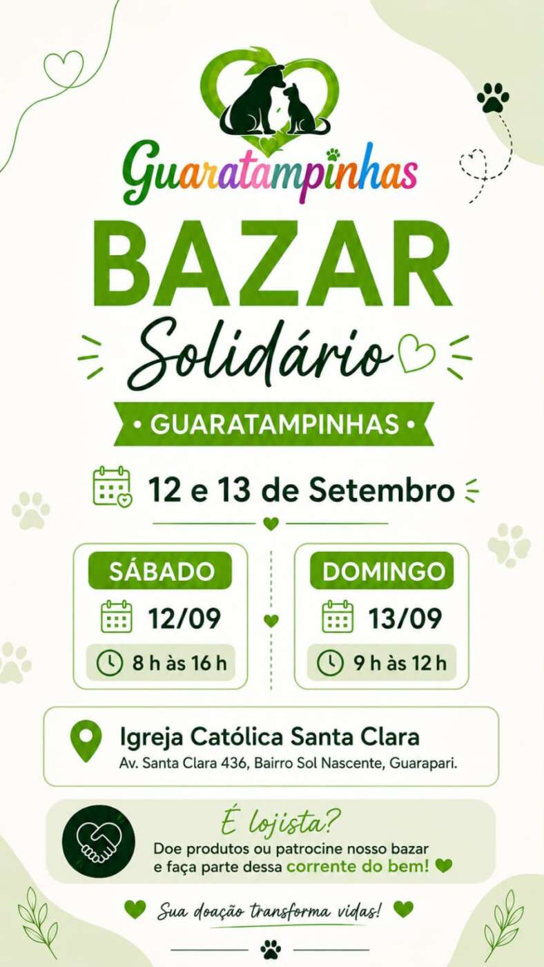 Guaratampinhas promove bazar solidário para auxiliar animais resgatados 2 WhatsApp Image 2026 09 08 at 11.14.29