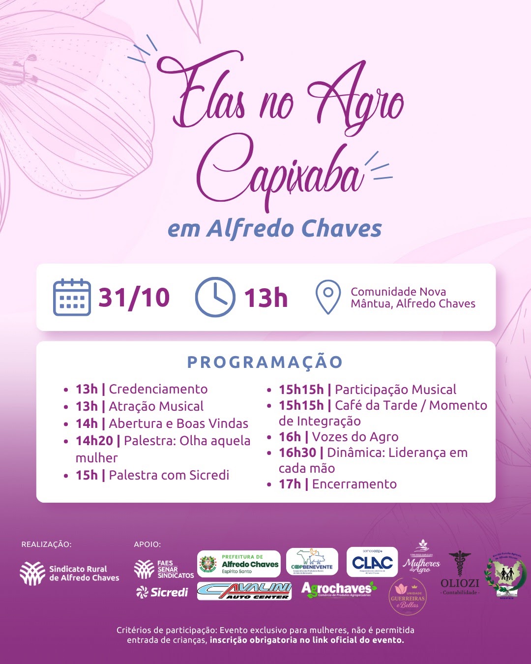 Alfredo Chaves recebe evento Elas no Agro Capixaba 2 ELAS no Agro em Alfredo Chaves