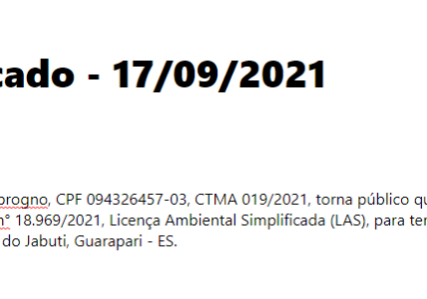 Comunicado - 17-09-2021