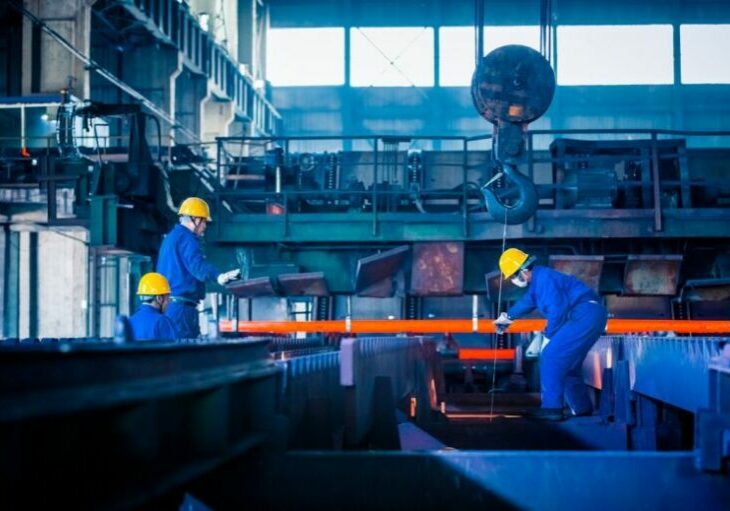 interior view of a steel factory,steel industry in city of China.